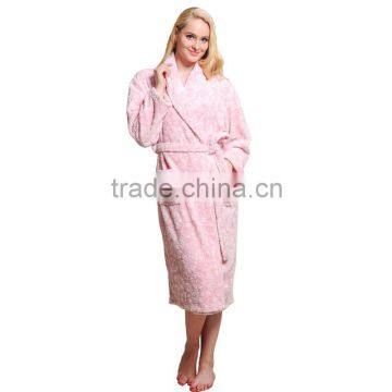 100% Polyester Flannel Fleece Solid Color Printed Patterns Women Plus Size Sleepwear Nightgowns Kimono Bathrobes For Adults