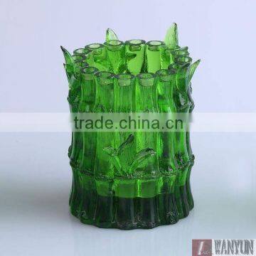 Crystal green bambooshaped pen holder as business gift