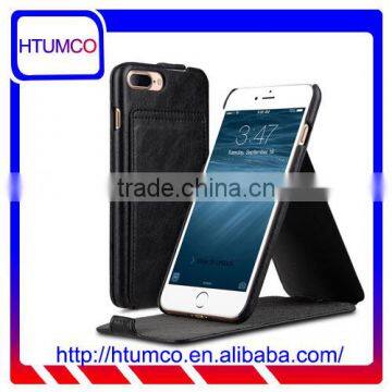 2016 Flip Cover Black Card Slot MOBILE PHONE COVER PU Leather Case for Apple IPhone 7 Plus (5.5")