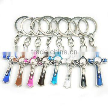 Wholesale St Benedict crucifix keychain ,alloy crucifix keychain