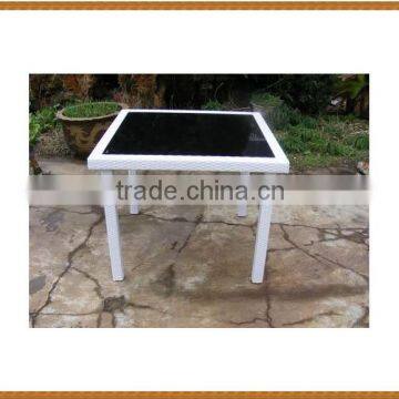 White Square Table Rattan Dining Set KD Table