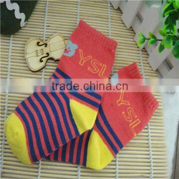 Factory Custom 0-3years Old Baby Socks Stripe Red and Blue Color Cute Socks photo-2