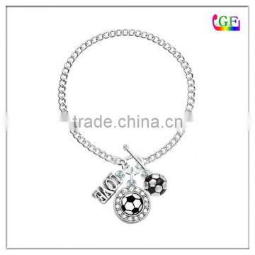 Custom Zinc Alloy sport Charms Metal Chain Bracelet