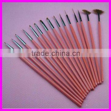 High quality snythetic hair pink Nail art brush