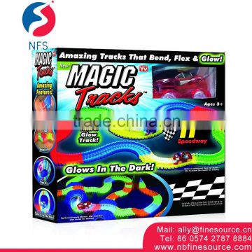 Good Quality Tracks Toys Bending LED Fill Light Toy Stunt Magic Track Car Toy