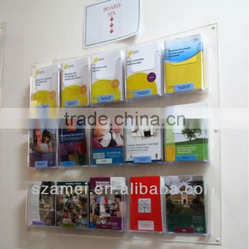 custom wall mount A5 clear acrylic brochure display holder