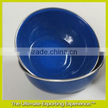 enamel bowl,Enamel bowl with stainless steel rim