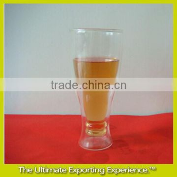 420ml double wall glass beer cup ,Double wall wine fruit juice cup