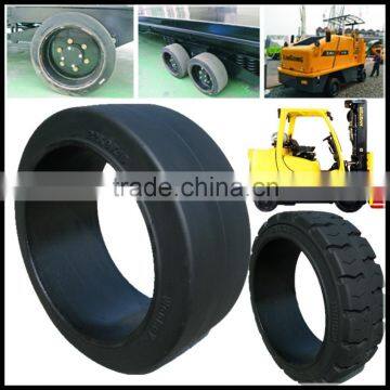 The lowest price best quality solid rubber tires press on solid tire for trailers 21x7x15