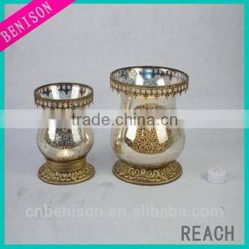 set of 3 Unique Mercury Tealight Glass Pillar Candle Holder