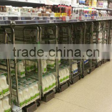 4 Wheels Storage Wire Milk Roller Trolley, Heavy Load Steel Cage Cart SHMT-A1 photo-3