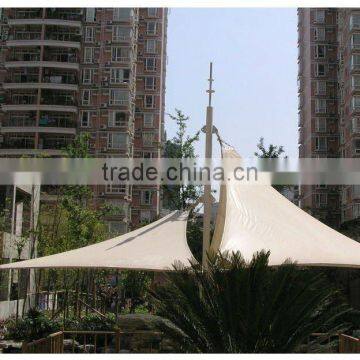 Polycarbonate hollow sheet covering steel structure carport