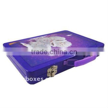 Chinese factory sell big 50 pieces colored pencils tin box with angle(R237)