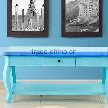 Mediterranean Style Coffee Table, Sailing Boat Handpainting Tea Table, Pastoral Solid Wood Living Room Coffee Table (BF01-X1157) photo-6