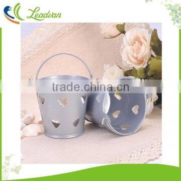 Multi-color mini metal heart wedding party christening favour gift pails tin buckets