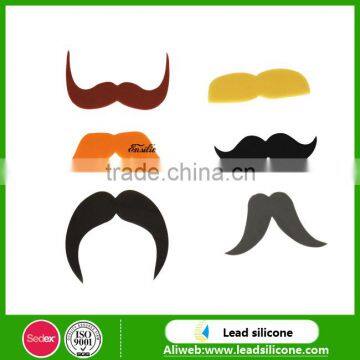 Wholesale Mustache Shape Silicone Bottle Markers,Custom Drink Markers