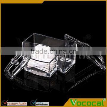 1 Set of 2 PCS Compartments Clear Acrylic Cotton Swabs Pads Cosmetics Storage Holder Organizer Box Container With Lid photo-4