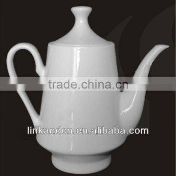 KC-00833 white ceramic tea pot withlid and handle