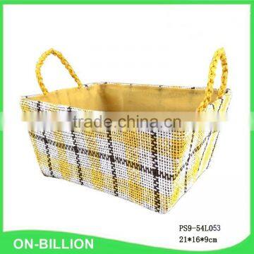 Household cheap colorful paper straw tabletop baskets