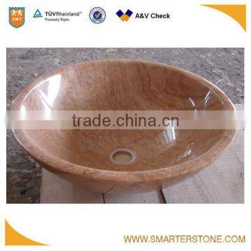 Wooden yellow marble bathroom basin price