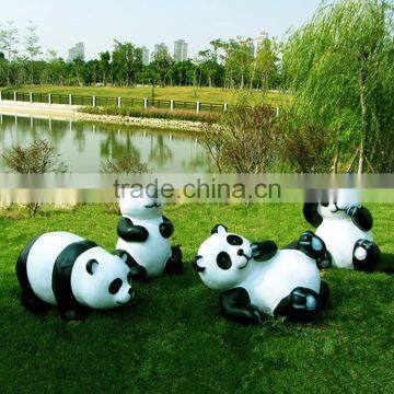 resin outdoor animal statues fiberglass garden panda statue for sale