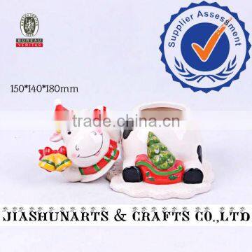 Festive Dairy Cows Coffee Tea Sugar Ceramic Storage Jar