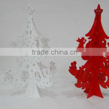 Christmas wooden standing tree decoration JA02-11335W-R