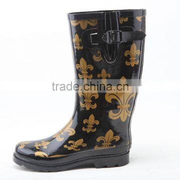 New Pattern woman rubber rain boots supply