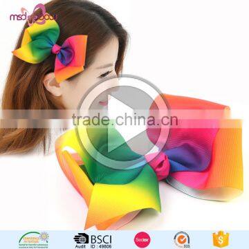 Girls Boutique Rainbow Grosgrain Ribbon Hair Bows Wholesale