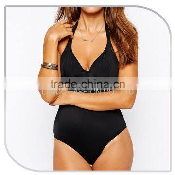 Wholesale Summer Black Halter Hot Sexy Girl Plus Size Bathing Suit photo-3