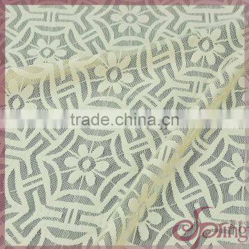 Yellow elelgant china deisgn flowal voile lace, fancy voile fabric ticot fabric