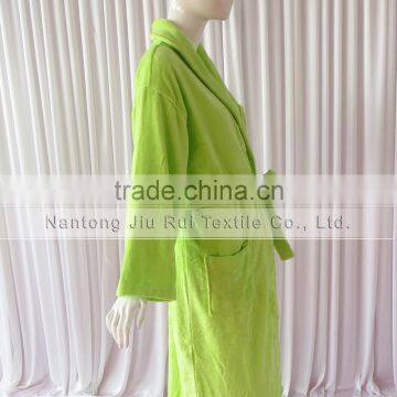 Warm Winter Bathrobe Lime Coral Flannel Thick Long Spa Robe Women's Pajamas photo-6