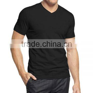 Wholesale Bulk Plain White Black Navy Blue V-Neck Crew Men Blank Custom Embroidery Printing T-Shirt Factory photo-5