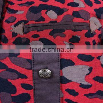 New Arrival Cotton Poplin Long Sleeve Red Leopard Printed Shirts for Ladies photo-5