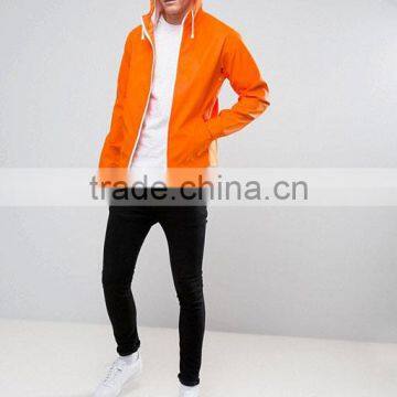 Custom Best Price Competitive New Design Durable Drawstring Hood Functional Pockets Orange 100% Polyurethane Casual Men Jacket photo-4