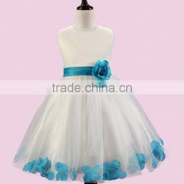 2016 New Arrival Lace Flower Kids Dress Baby Girl Party Dress With Rose Detail Princess Wedding Dress For Children photo-2