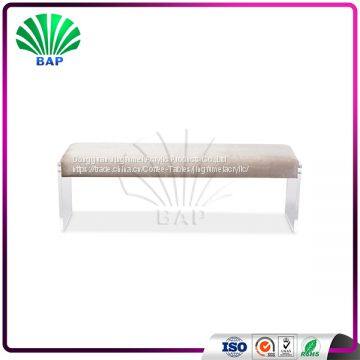 European Style Ottoman Bench Modern Garden Bench Clear Acrylic Bench photo-3