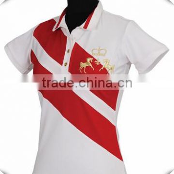 best quality combed cotton gold embroidery Horse Riding Polo Shirts for Sale made in China