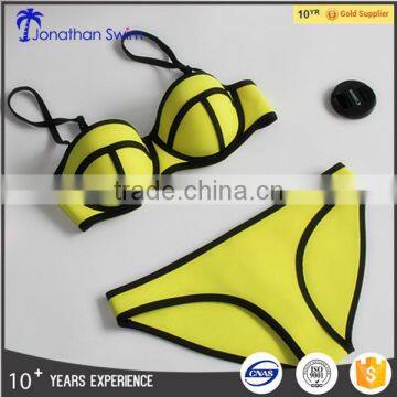 2017 Women's sexy neoprene sugar color bikini.