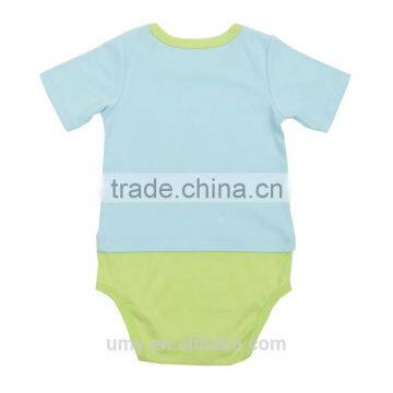 Summer Baby Boy Collar Short Sleeve Clothes Little Car Design Plain Baby Rompers photo-2