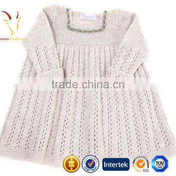 Cashmere Long Girls Sweater Dresses,Kids Flower Girl Dresses photo-2