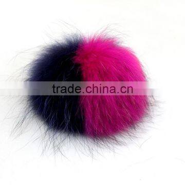 Myfur Fahion Hot Pink Raccoon Fur Pom Poms for Hat and Bag photo-3
