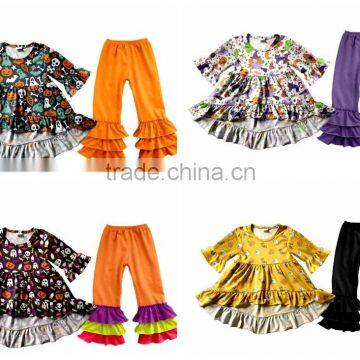 Halloween Costume Baby Clothes Baby Frock Designs Fall Boutique Child Clothes Printed Fabric Clothing Sets photo-4