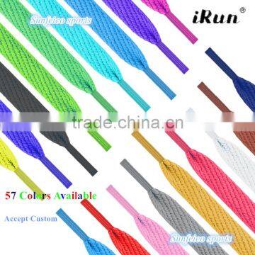 Flat Shoelaces 1 Pair Of Strong High Quality Sneaker Trainer Boot Shoe Laces 8mm~NO MOQ~57 Colors Available~Accept Custom