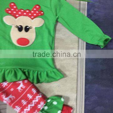 Baby Kids Wear Christmas Outfits Reindeer Top Aztec Pants Kids Fashion Suit Cute Clothes Set photo-5