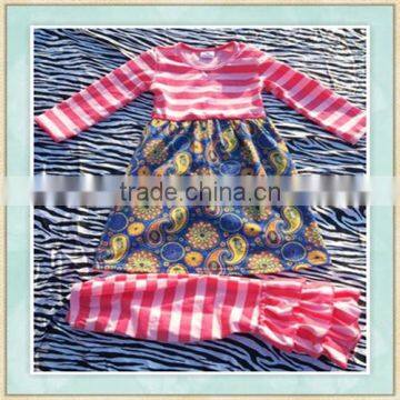 Wholesalel Children's cotton long sleeve red stripes boutique outfits baby's clothing fall winter clothing