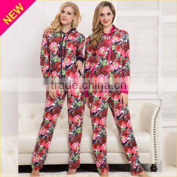 Custom Made Plus Size Women Pajamas With Hood Flower Printing Winter Design Homewear Pajama photo-5