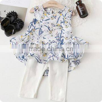 Wholesale 2 pieces kids clothes sets kids blouse and shorts set baby girl clothes set