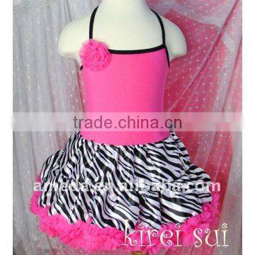 Hot Pink Zebra Standard Pettidress with Rosette 1-7Y TDA5