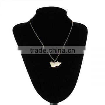 New Fashion 304 Stainless Steel Silhouette Map Australia Victoria State Charm Necklace Link Cable Chain 18K Gold Plated photo-3